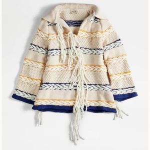 Tod’s Pullover in Maxi Piquet Small Beige Yellow Blue Multicolor